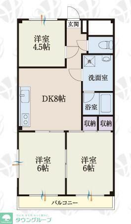 BCASA本庄IIRE-BORN(3DK/3階)の間取り写真