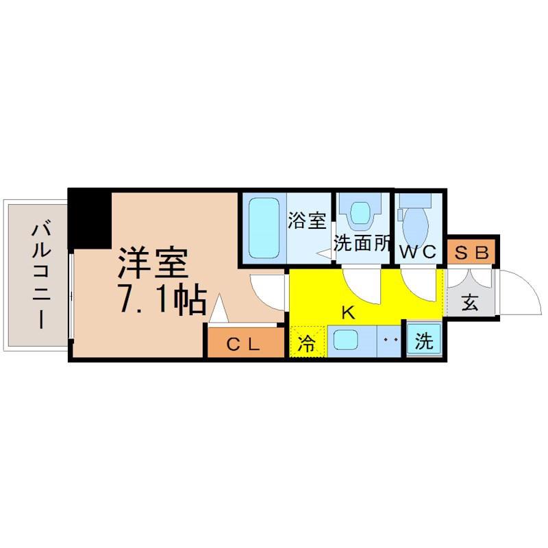 プレサンス久屋大通公園セラフィ(1K/8階)の間取り写真