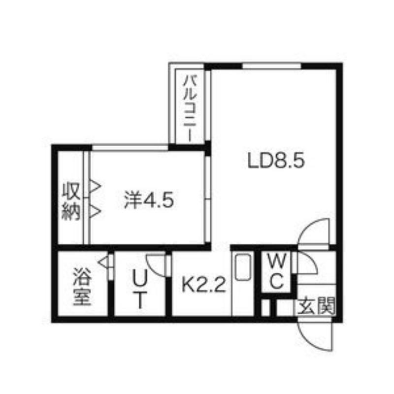 グラスマーレV(1LDK/3階)の間取り写真