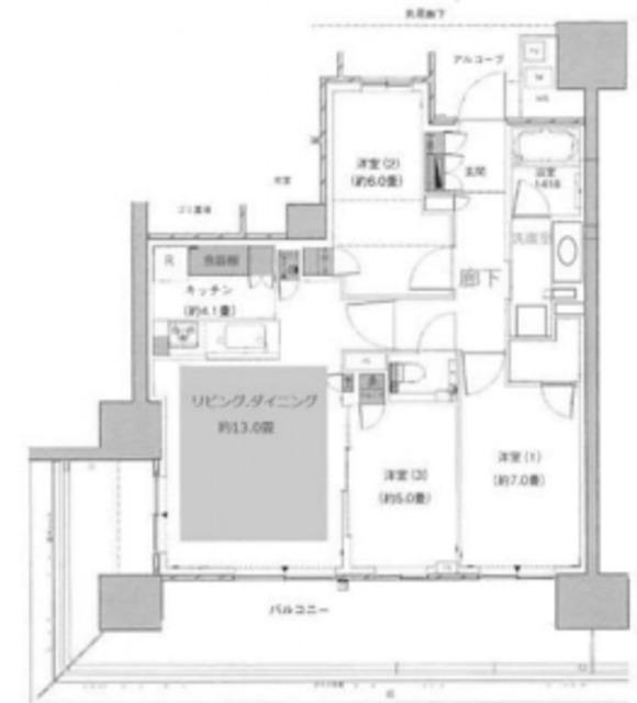 晴海フラッグ パークビレッジD棟 D(3LDK/5階)の間取り写真