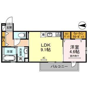 カーサアイリス(1LDK/2階)の間取り写真