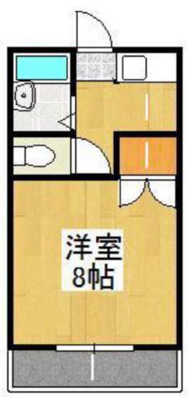 ラ・ヴィータ西市(1K/3階)の間取り写真
