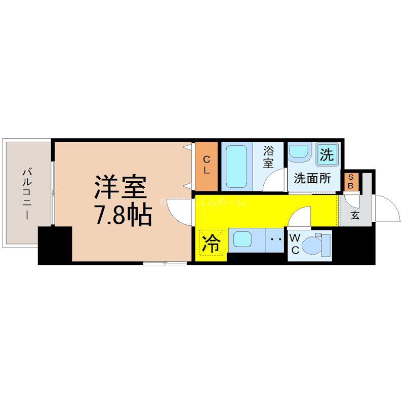 シェリール東桜(1K/2階)の間取り写真