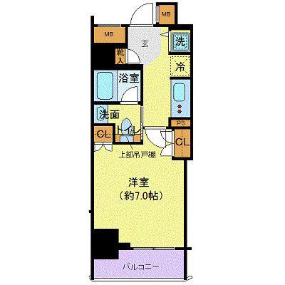 フェルクルール上野駅前(1K/4階)の間取り写真