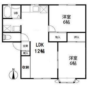 メンバーズタウンかすみ(2LDK/1階)の間取り写真
