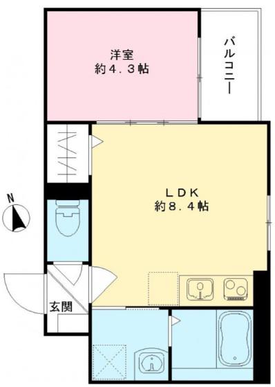 LUANA(1LDK/1階)の間取り写真