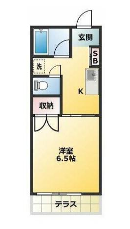 ノースヒルズ平和台(1K/1階)の間取り写真
