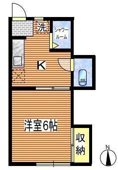 ハウスメイト(1K/2階)の間取り写真