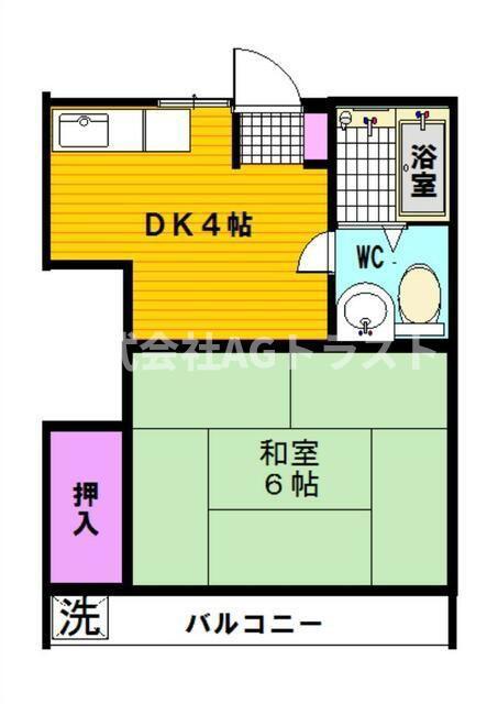 板橋コーポ(1DK/3階)の間取り写真
