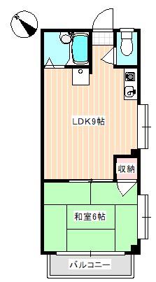 ガーデンハイツ長府(1LDK/3階)の間取り写真