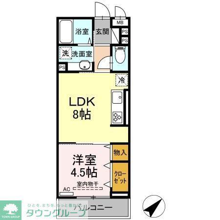 プランドールN II(1LDK/3階)の間取り写真