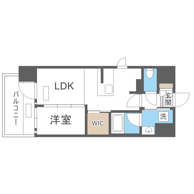 レオンヴァリエ長堀通(1LDK/7階)の間取り写真