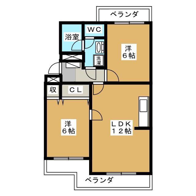 アーバンライフ YUI(2LDK/1階)の間取り写真