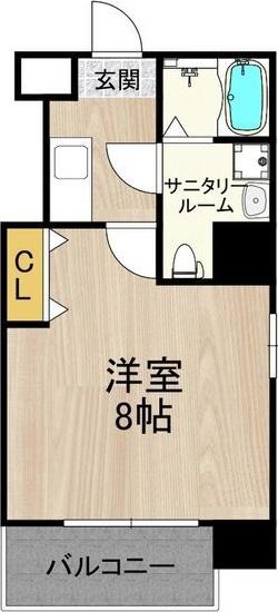 ドゥエリング桜川(1K/5階)の間取り写真