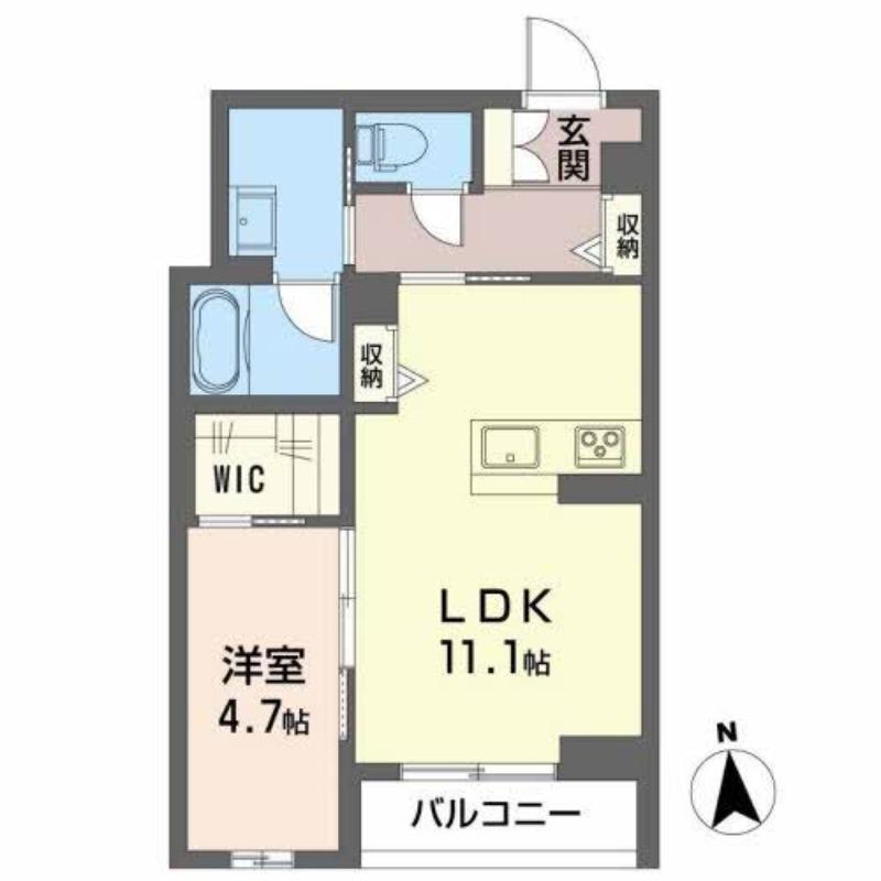 ソッリーソ蒲町(1LDK/2階)の間取り写真