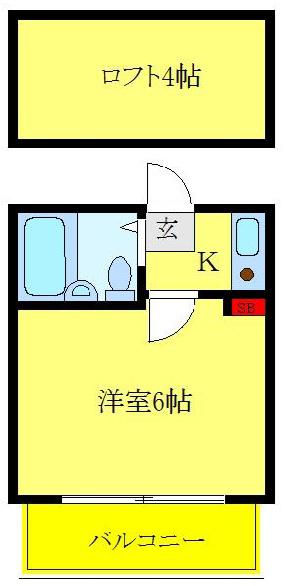 カオパレスNO.3(1K/2階)の間取り写真