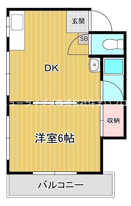 コーポ草笛(1DK/3階)の間取り写真