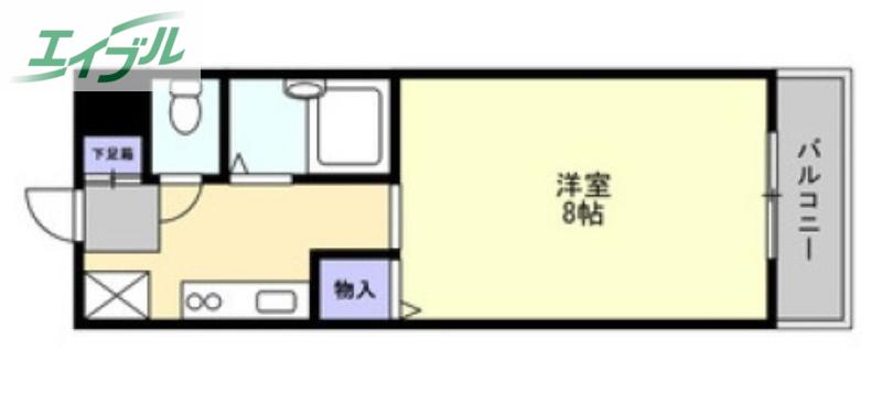 RAFFINE FUKUTOMI(1K/2階)の間取り写真