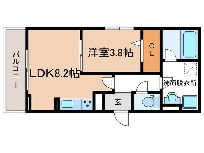 ノクターン内山(1LDK/1階)の間取り写真