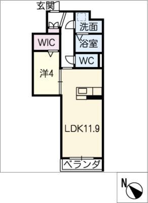 REGALIA USUI(1LDK/2階)の間取り写真