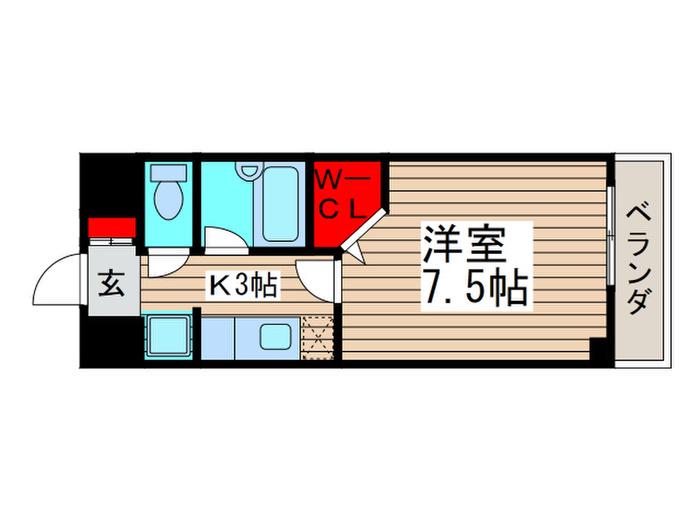 ヴィラ・ロクロー(1K/4階)の間取り写真