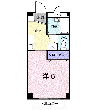 ルミエールI(ワンルーム/1階)の間取り写真