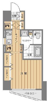 ライジングプレイス秋葉原(1K/6階)の間取り写真