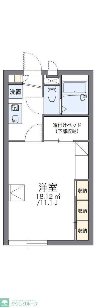 レオパレスセキバA(1K/2階)の間取り写真