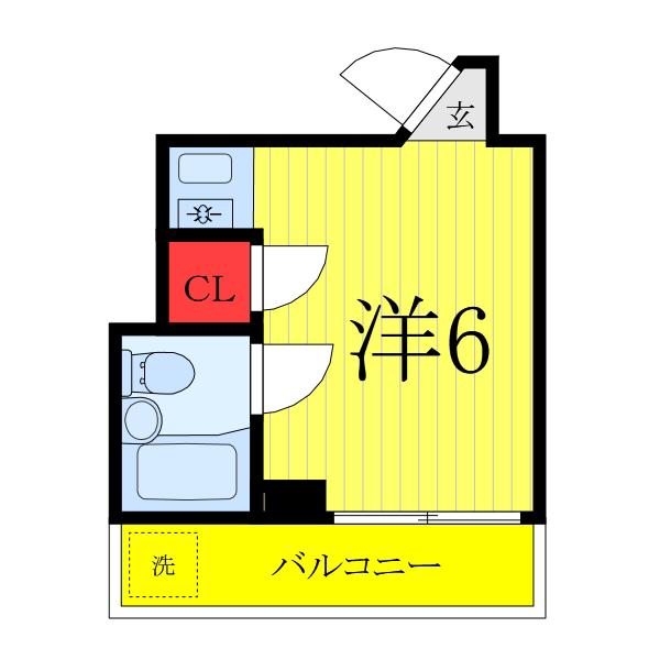パールハイツ(ワンルーム/3階)の間取り写真