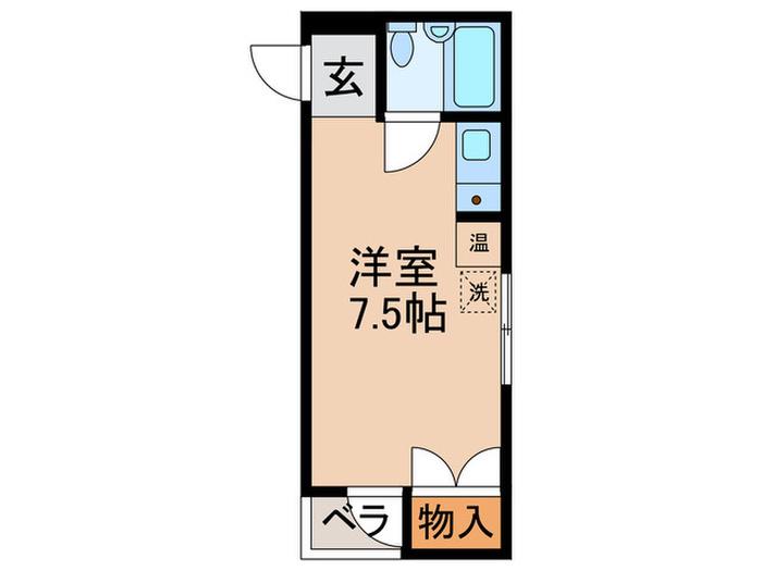 戸田ルーベンス(ワンルーム/3階)の間取り写真