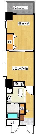 BON CHIC(1DK/3階)の間取り写真