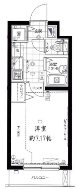 ガリシア江古田(1K/1階)の間取り写真