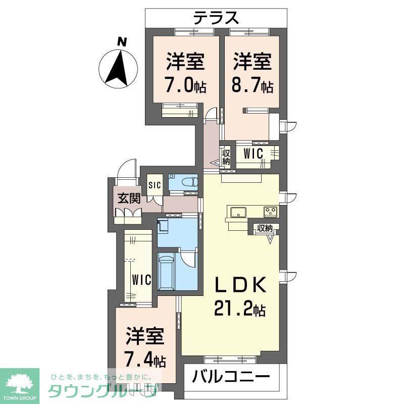 ベラフォレスタ深沢(3LDK/1階)の間取り写真