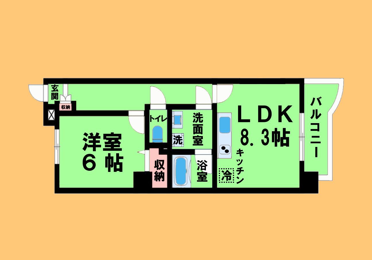 エクセレンス彩(1LDK/3階)の間取り写真