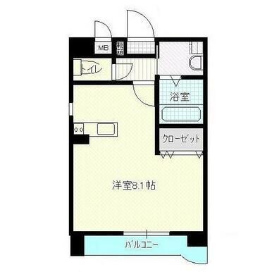 なかよしマンション塩上(ワンルーム/2階)の間取り写真