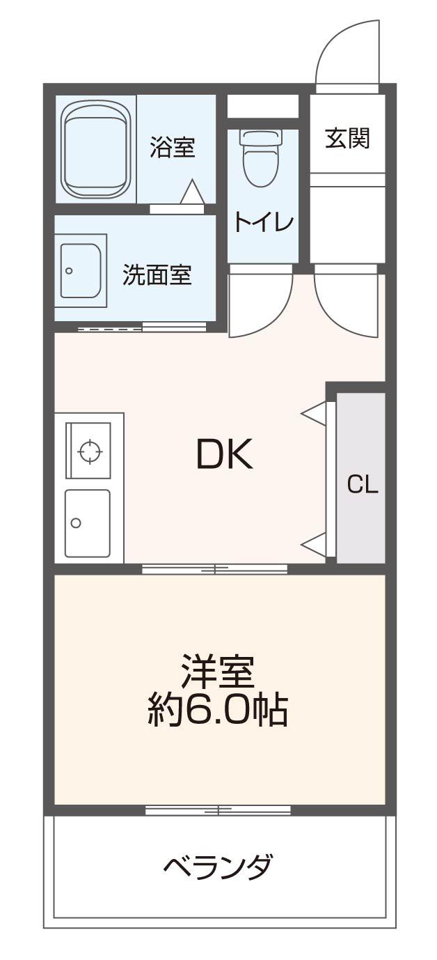 エリジウム(1DK/2階)の間取り写真