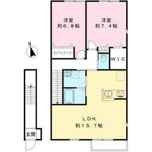 オーレ住吉(2LDK/2階)の間取り写真