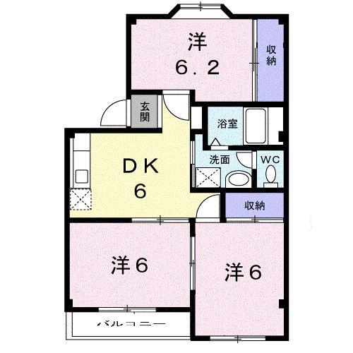 メゾンIMAMURA(3DK/2階)の間取り写真
