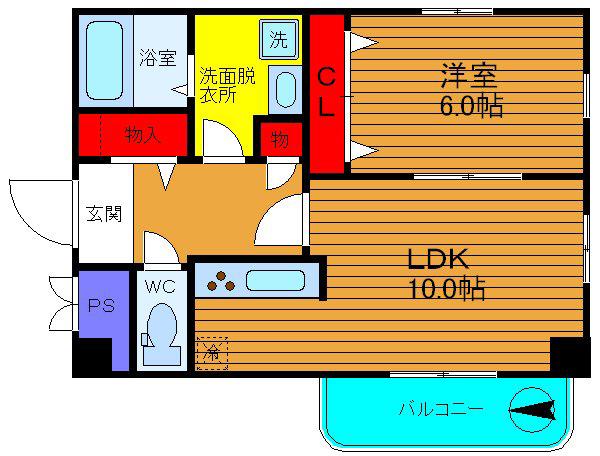 KSガーデン北山(1LDK/1階)の間取り写真