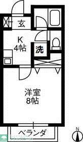 市川第6ハイツ(1K/2階)の間取り写真
