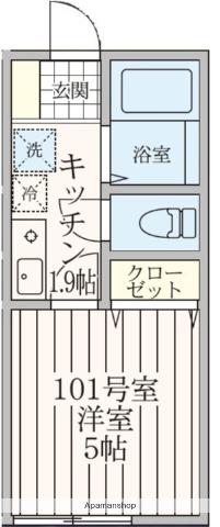 AMOZE横濱瀬谷(1K/1階)の間取り写真