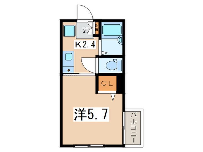 ホワイトファン(1K/2階)の間取り写真