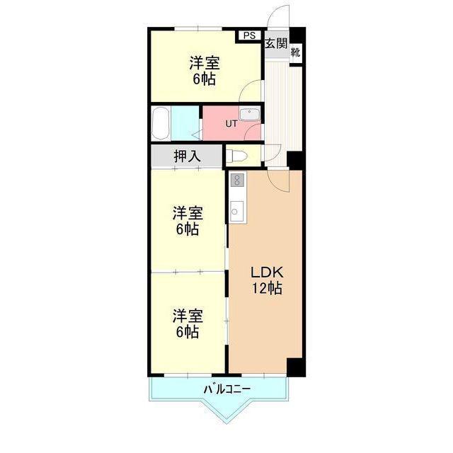 パスウェイ677壱番館(3LDK/2階)の間取り写真