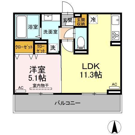 アガパンサス(1LDK/3階)の間取り写真