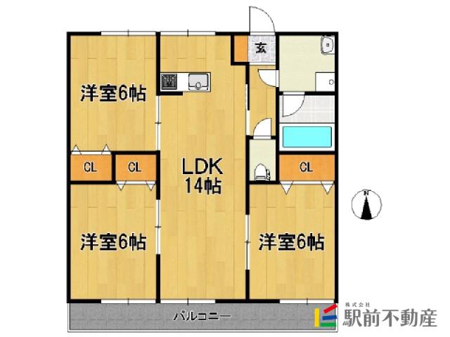 サウスアイランド(3LDK/3階)の間取り写真