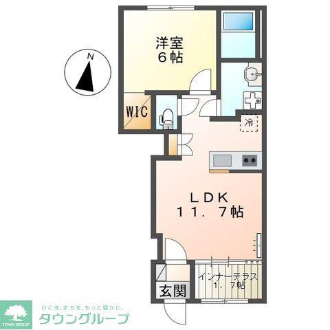 CRARITY(1LDK/1階)の間取り写真