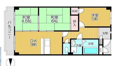 コーポ平野(3DK/2階)の間取り写真
