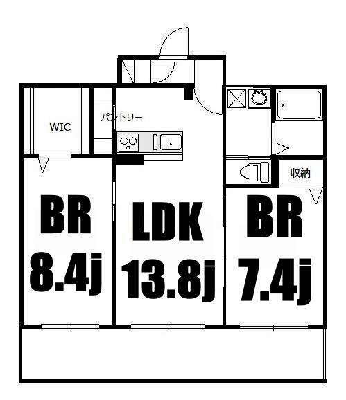 サザンヒルズ港南台壱番館(2LDK/1階)の間取り写真