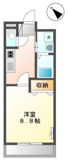 ヴィオーラ(1K/2階)の間取り写真