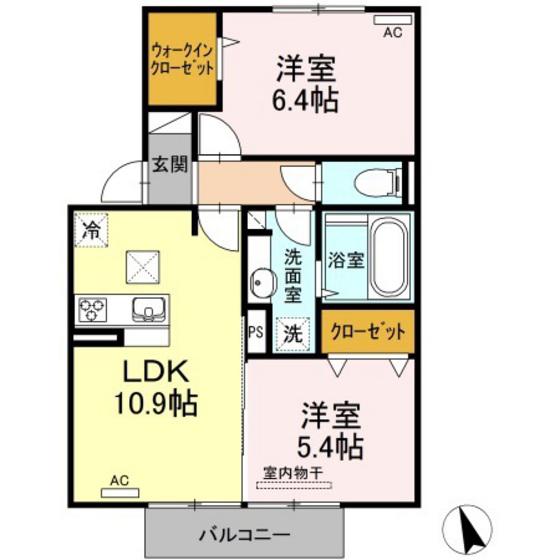 サンシャイン永添(2LDK/1階)の間取り写真